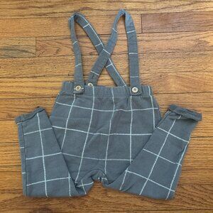 Zara Baby Plaid Suspender Overalls, size 3-4 years